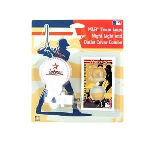 MLB Houston Astros Night Light & Outlet Cover Combo Kids Room Decor White
